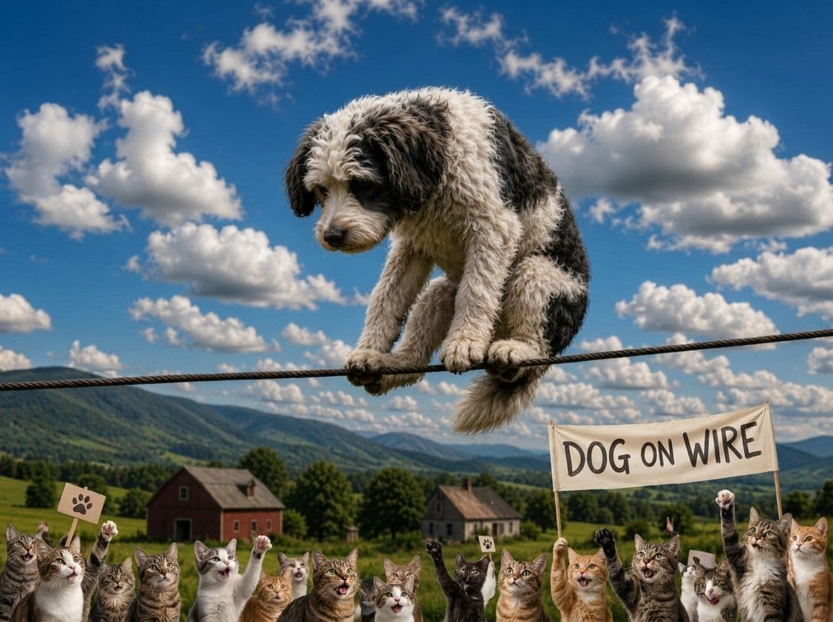 even the cats showed up to watch the leap.